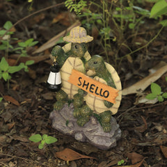 Outdoor Garden Turtle Couple Raises Signs Garden Resin Decoration