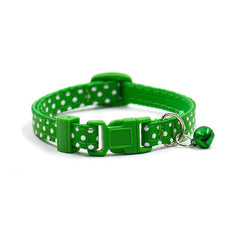 1Pc Adjustable Dot Printed Little Dog Collars Cat Puppy Pets Supplies With Bell 6 Colors
