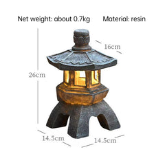 Solar-Powered Zen Garden Decor: Pagoda Lanterns & Statues