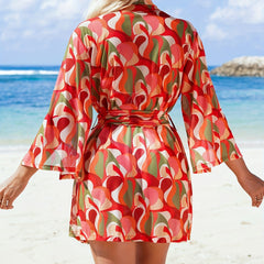 Lace up cardigan bikini sunscreen clothes for women
